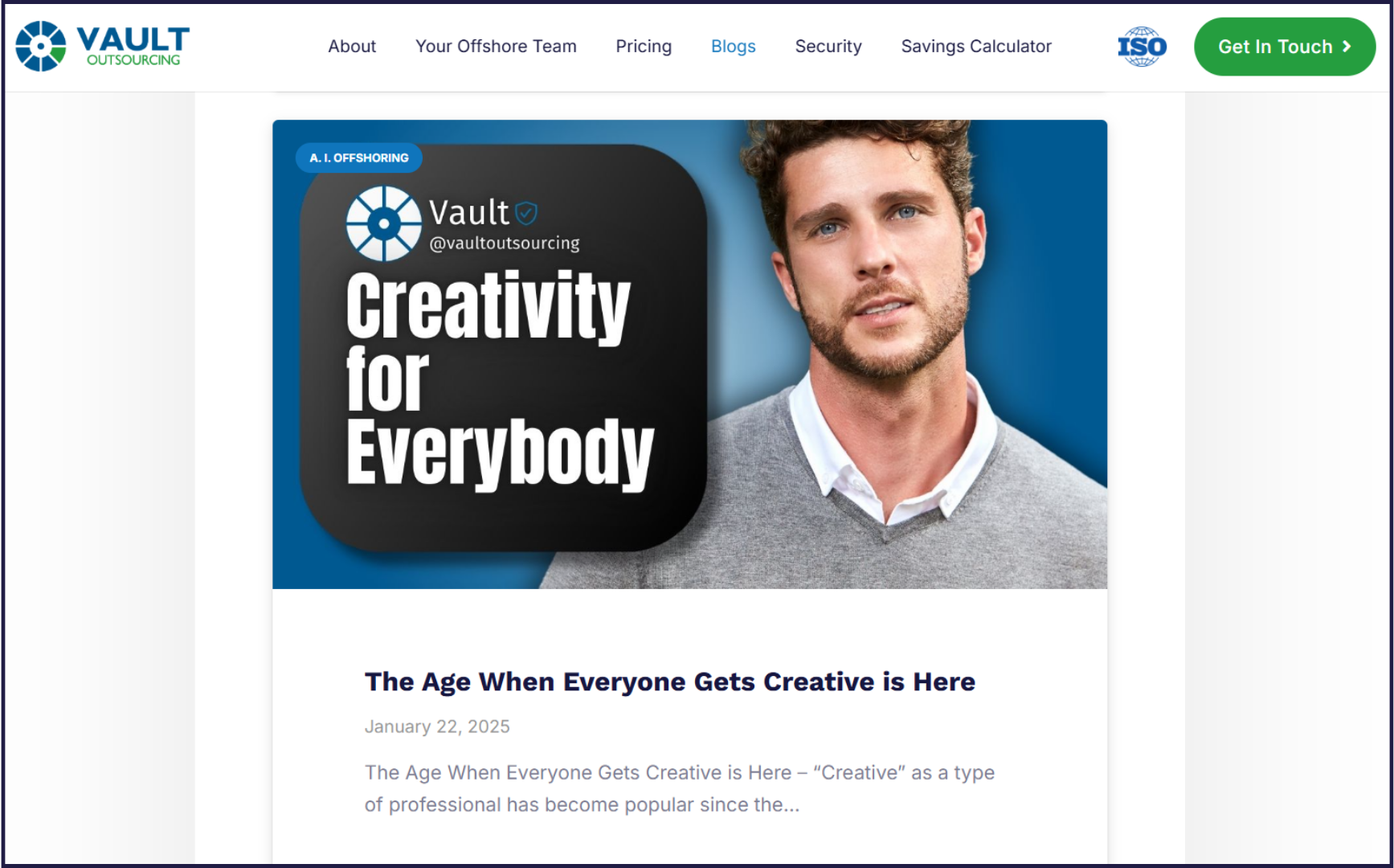 Vault blogs project showcase