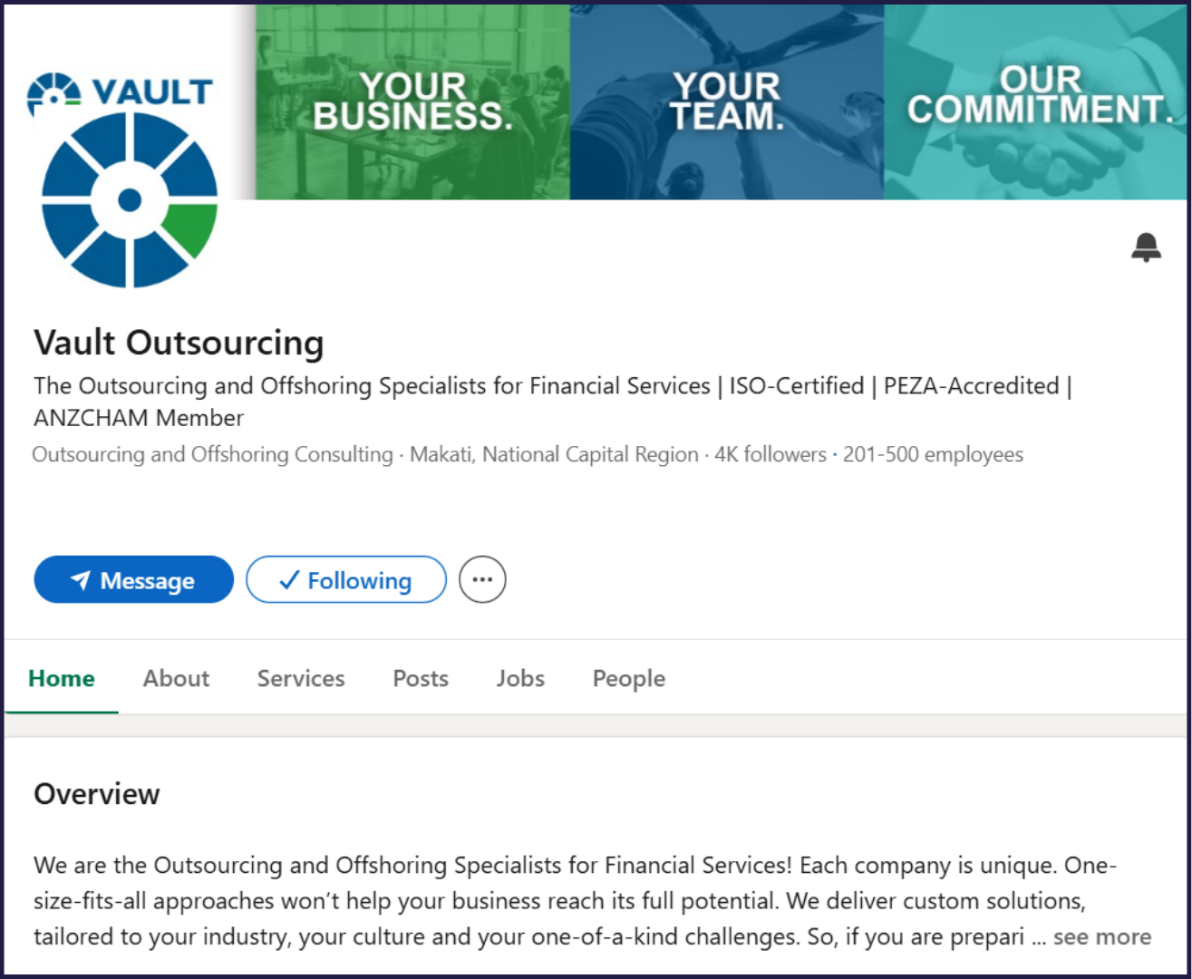 Vault LinkedIn project showcase